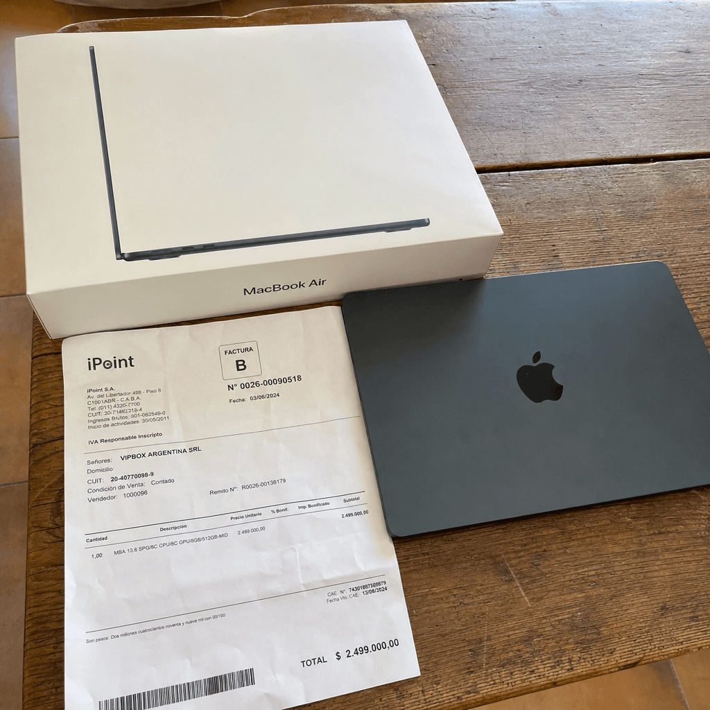 Factura legal del premio comprado por VIPBOX